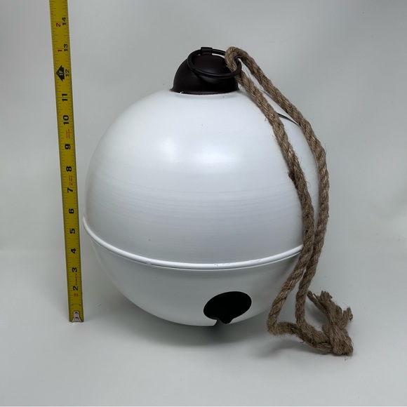 Christmas white metal jingle bell ornament decor 16in x 12in - Picture 8 of 11